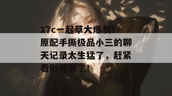 17c一起草大爆发！原配手撕极品小三的聊天记录太生猛了，赶紧看别等删了！
