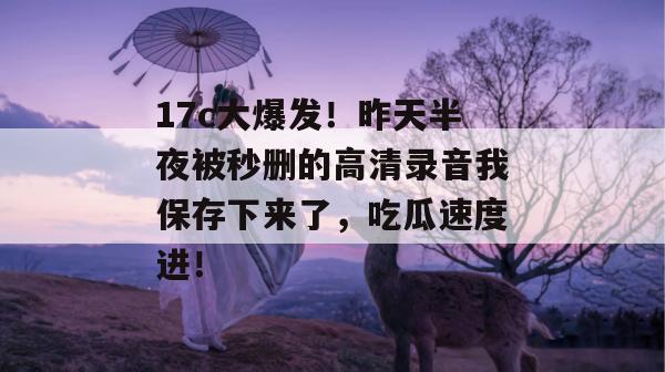 17c大爆发！昨天半夜被秒删的高清录音我保存下来了，吃瓜速度进！